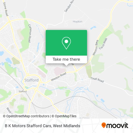 B K Motors Stafford Cars map