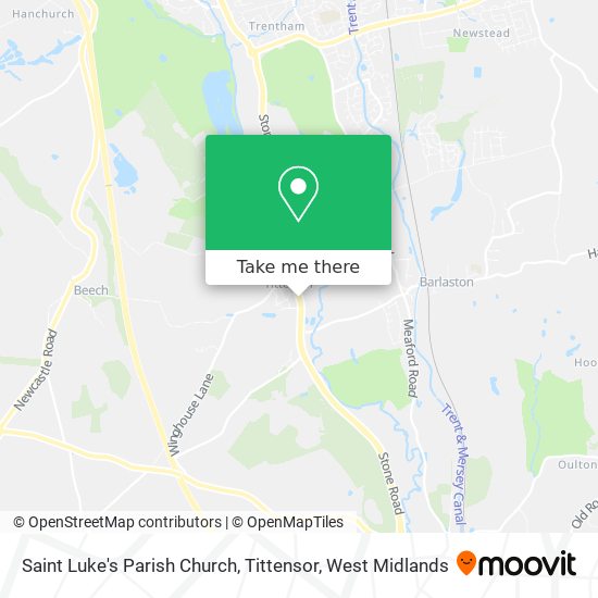 Saint Luke's Parish Church, Tittensor map