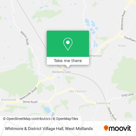 Whitmore & District Village Hall map
