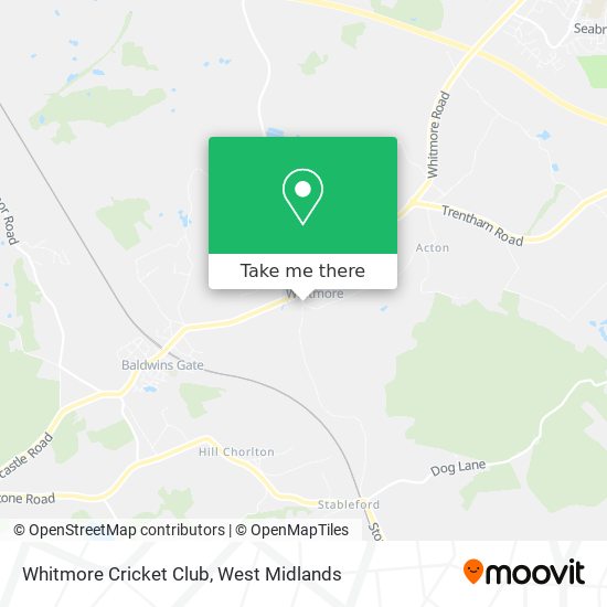 Whitmore Cricket Club map