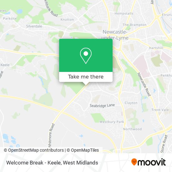 Welcome Break - Keele map