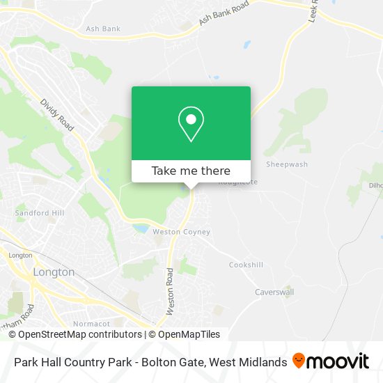 Park Hall Country Park - Bolton Gate map