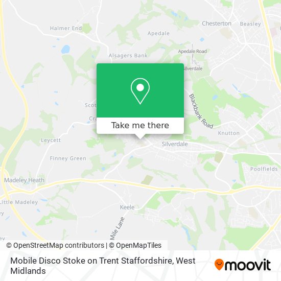 Mobile Disco Stoke on Trent Staffordshire map
