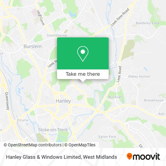 Hanley Glass & Windows Limited map