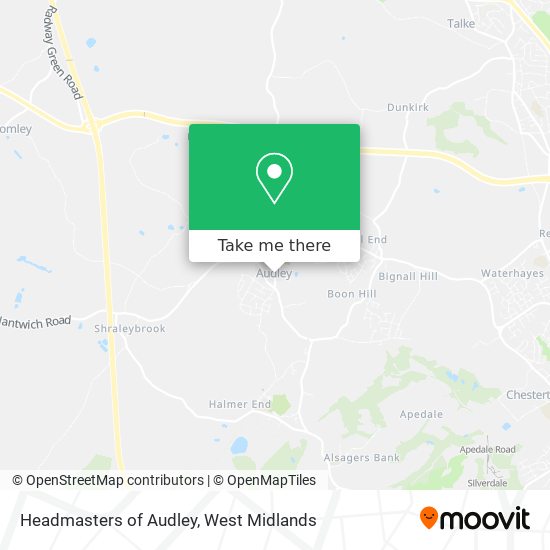 Headmasters of Audley map