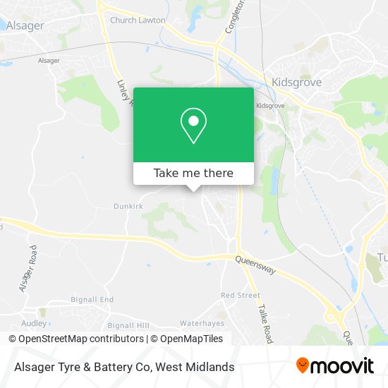 Alsager Tyre & Battery Co map