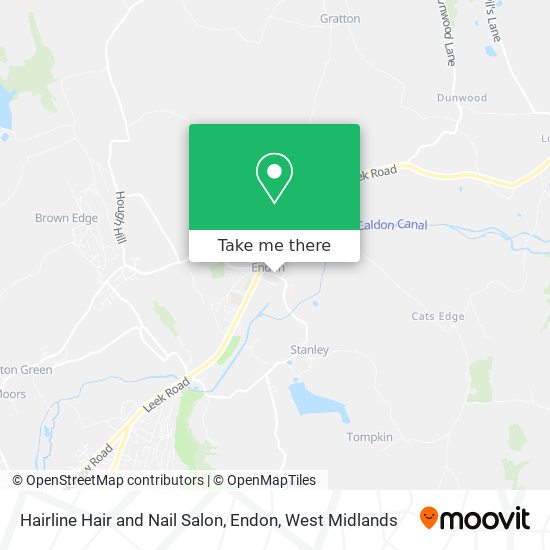 Hairline Hair and Nail Salon, Endon map