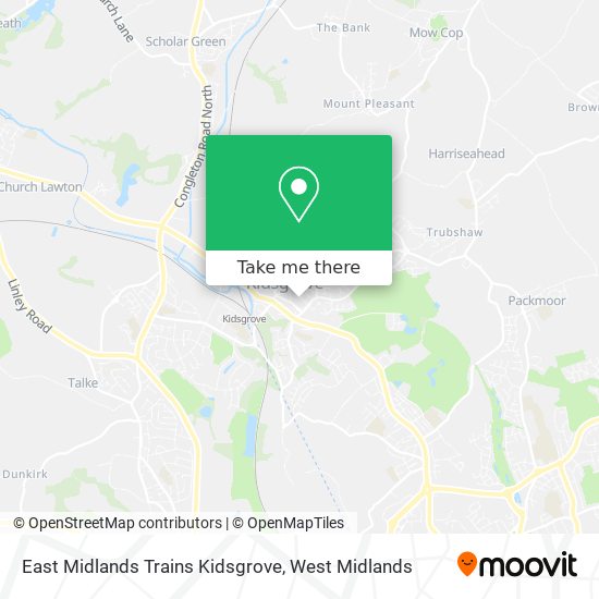 East Midlands Trains Kidsgrove map