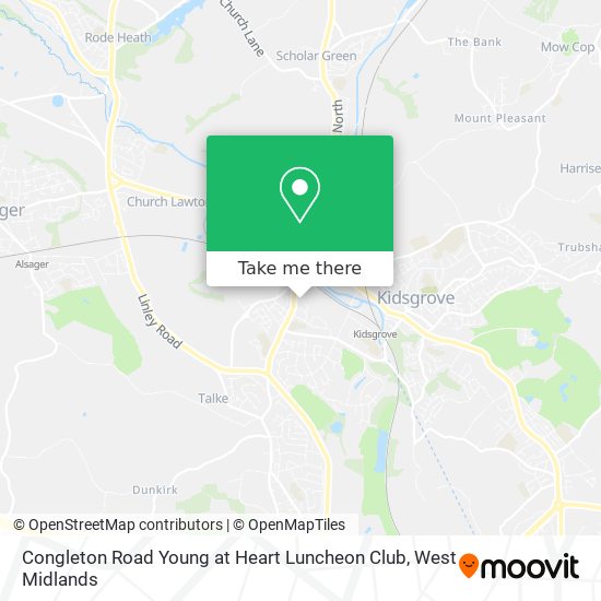 Congleton Road Young at Heart Luncheon Club map