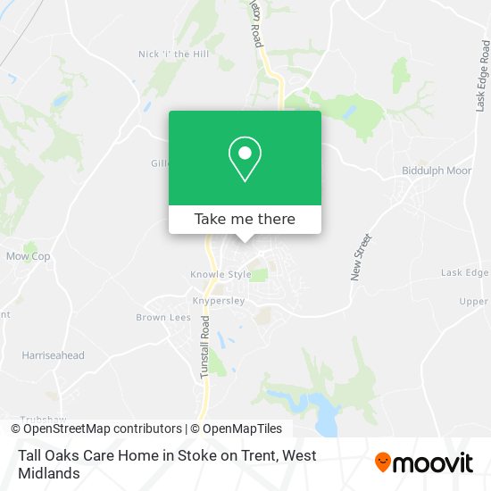 Tall Oaks Care Home in Stoke on Trent map
