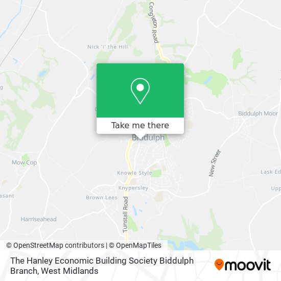 The Hanley Economic Building Society Biddulph Branch map