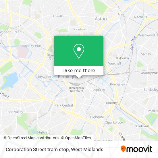 Corporation Street tram stop map