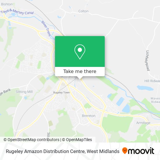 Rugeley Amazon Distribution Centre map
