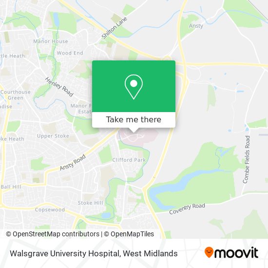 Walsgrave University Hospital map