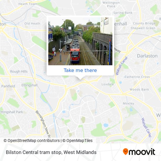 Bilston Central tram stop map