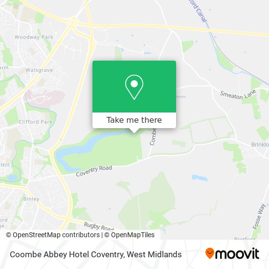 Coombe Abbey Hotel Coventry map