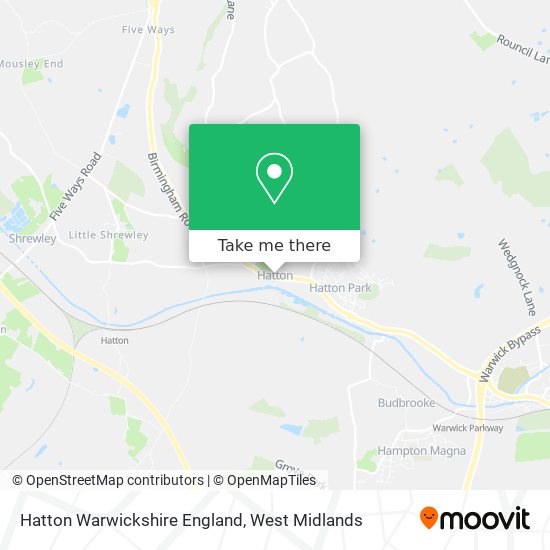 Hatton Warwickshire England map