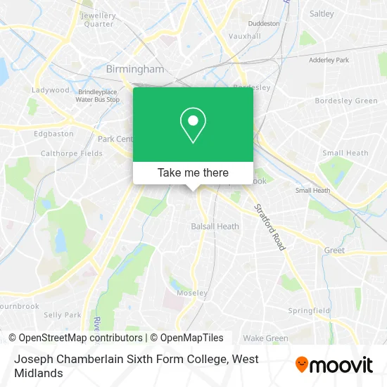 Joseph Chamberlain Sixth Form College map