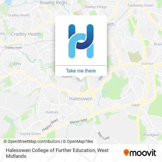 Halesowen College of Further Education map