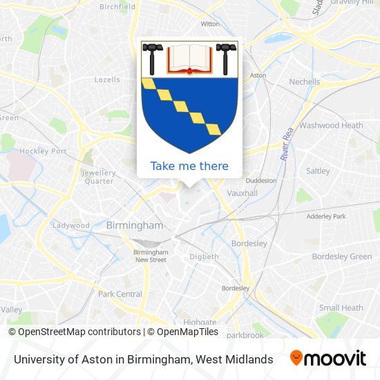 University of Aston in Birmingham map