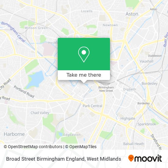 Broad Street Birmingham England map