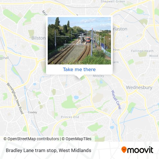 Bradley Lane tram stop map