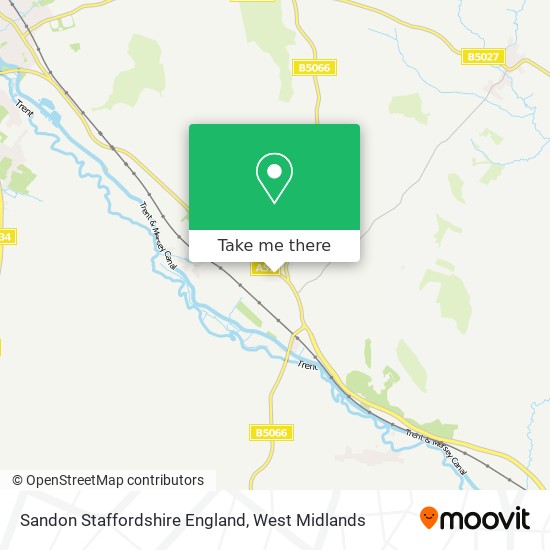 Sandon Staffordshire England map