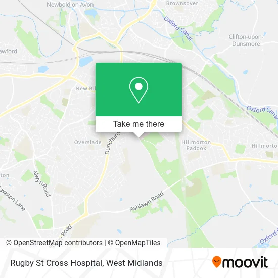 Rugby St Cross Hospital map
