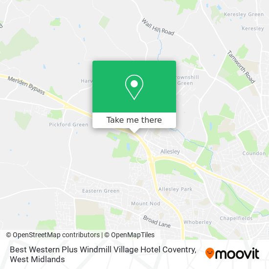 Best Western Plus Windmill Village Hotel Coventry map