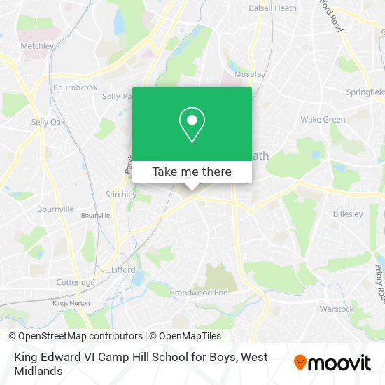 King Edward VI Camp Hill School for Boys map