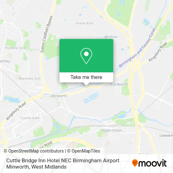 Cuttle Bridge Inn Hotel NEC Birmingham Airport Minworth map