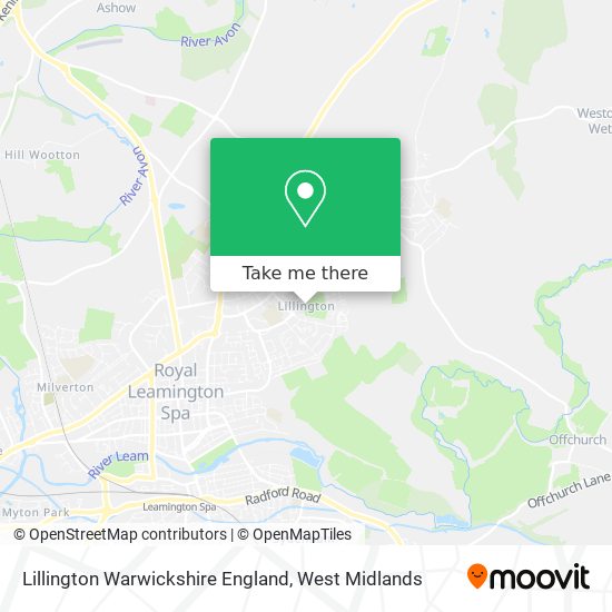 Lillington Warwickshire England map