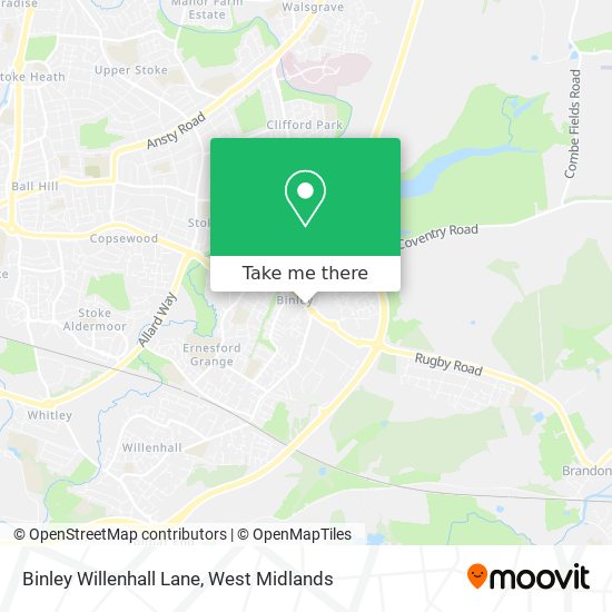 Binley Willenhall Lane map