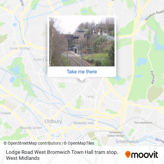 Lodge Road West Bromwich Town Hall tram stop map
