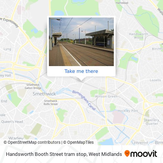 Handsworth Booth Street tram stop map
