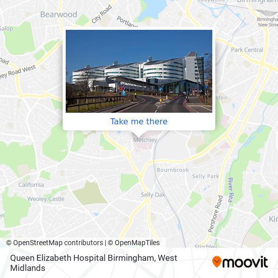 Queen Elizabeth Hospital Birmingham map