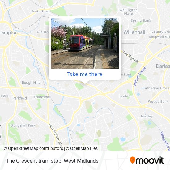 The Crescent tram stop map