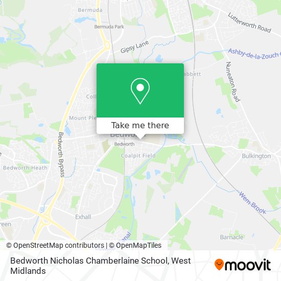 Bedworth Nicholas Chamberlaine School map