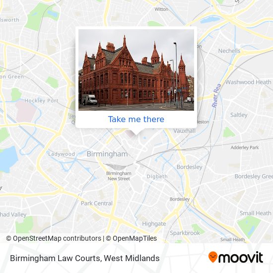 Birmingham Law Courts map