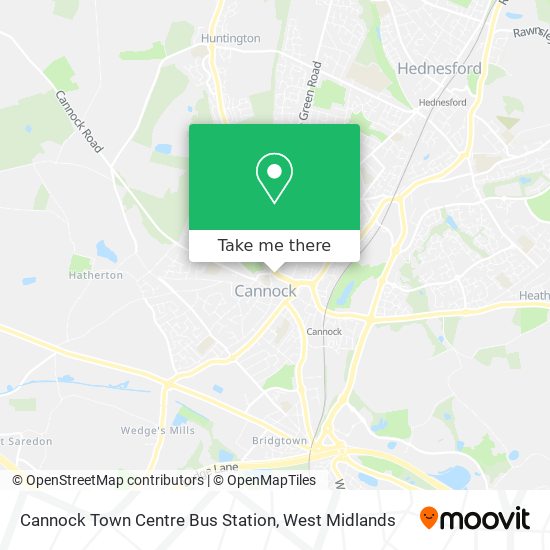 Cannock Town Centre Bus Station map