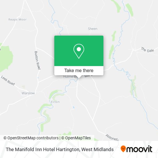 The Manifold Inn Hotel Hartington map