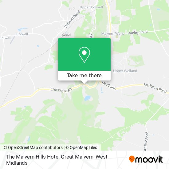 The Malvern Hills Hotel Great Malvern map