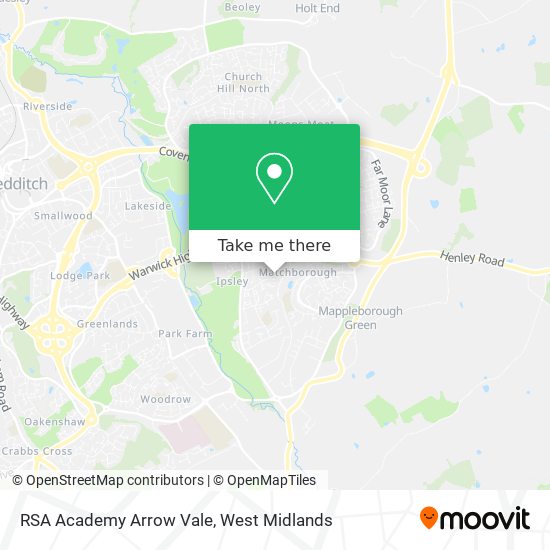 RSA Academy Arrow Vale map