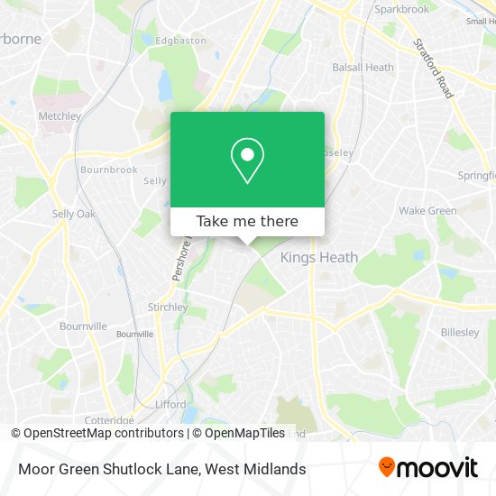 Moor Green Shutlock Lane map