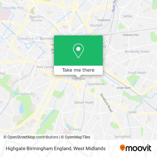 Highgate Birmingham England map