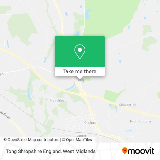 Tong Shropshire England map