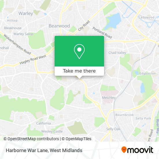 Harborne War Lane map