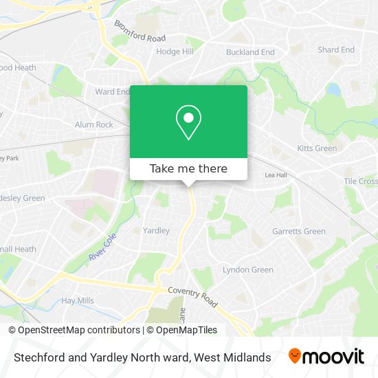 Stechford and Yardley North ward map