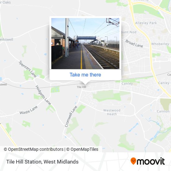 Tile Hill Station map