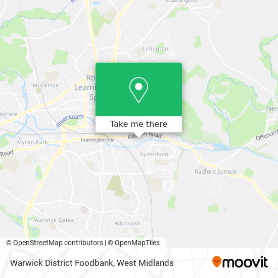 Warwick District Foodbank map